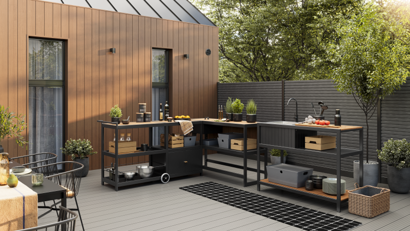 Lauko virtuvės praustuvo komplektas – oak spalvos - Image 2