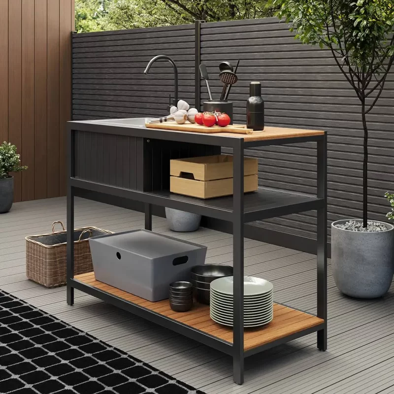 Lauko virtuvės praustuvo komplektas – oak spalvos - Image 4