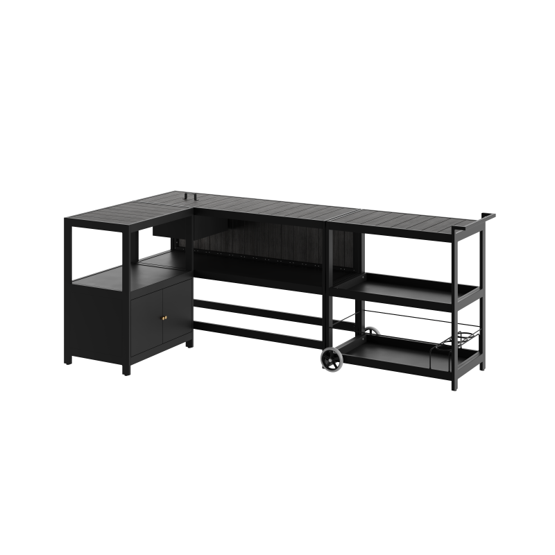 Lauko virtuvės 3 dalių komplektas – Black spalvos