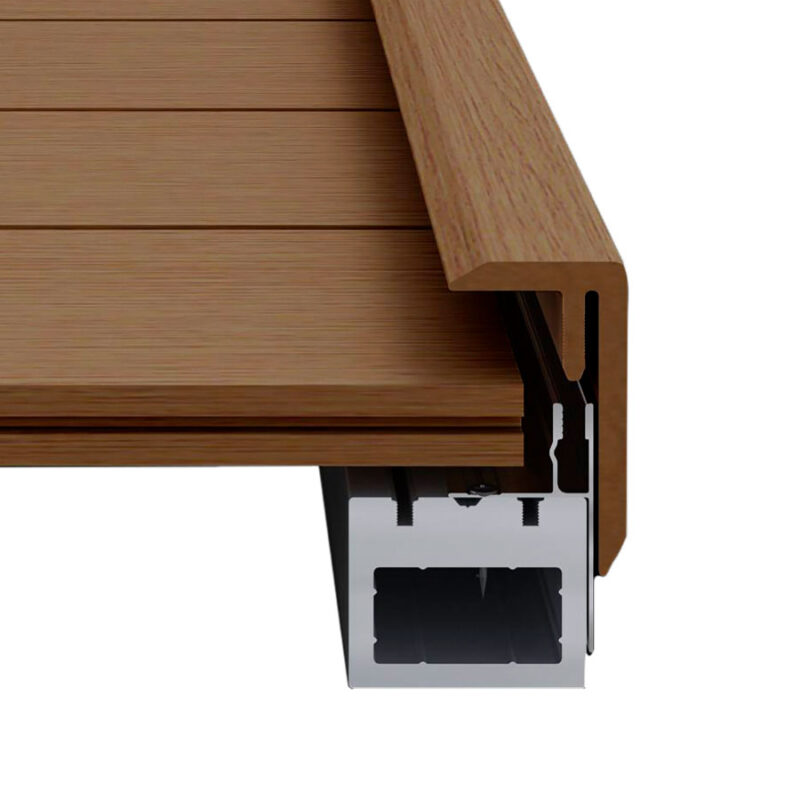 Terasos užbaigimo F profilis Teak 70*40*2500 mm - Image 2